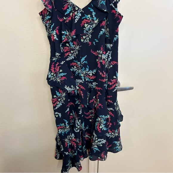 NWT Likely Ophelia Zoe Floral Ruffled Dress Navy Size 8 Wedding Guest Summer - Picture 9 of 12